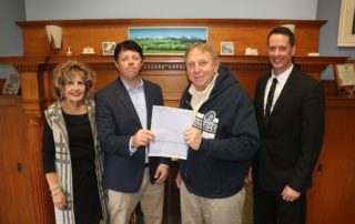 Joyce Hohman, Vice President Treasury Management at First National Bank, Mike Baker, Senior Vice President for Administration & Strategy/CFO at Mount Aloysius College, John Farkas, Vice President for Institutional Advancement at Mount Aloysius College, and Vince Strugala II, Vice President, Commercial Banking Department at First National Bank, present FNB’s donation to Mount Aloysius College. The $6,000 gift will benefit the College’s dual enrollment program