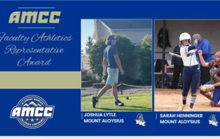 2026 AMCC Faculty Athletics Representative Award Winners - Mounties Joshua Lytle and Sarah Henninger